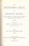 Titlepage (1883 Issue): The Antananarivo Annual and Madagas...