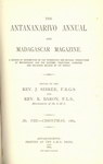 Titlepage (1884 Issue): The Antananarivo Annual and Madagas...