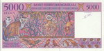 Back: 5000 Francs (Arivo Ariary): Banky F...