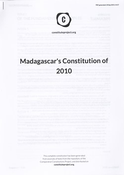 Madagascar's Constitution of 2010