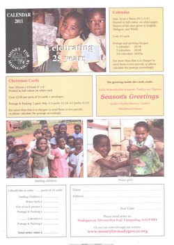 Money for Madagascar Christmas 2010 Order Form