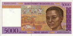 5000 Francs (Arivo Ariary): Banky Foiben'i Madagasikara