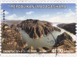 Three Gorges of the Yellow River: 4,000-Ariary Postage Stamp